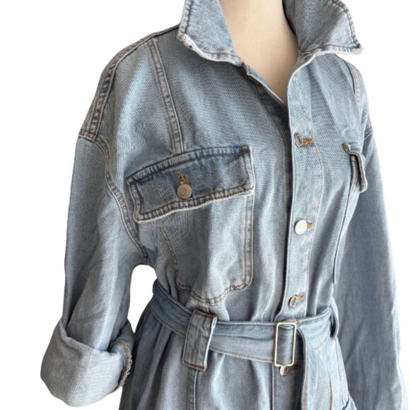 Zara Light Blue Denim Dress - Picture 3 of 8